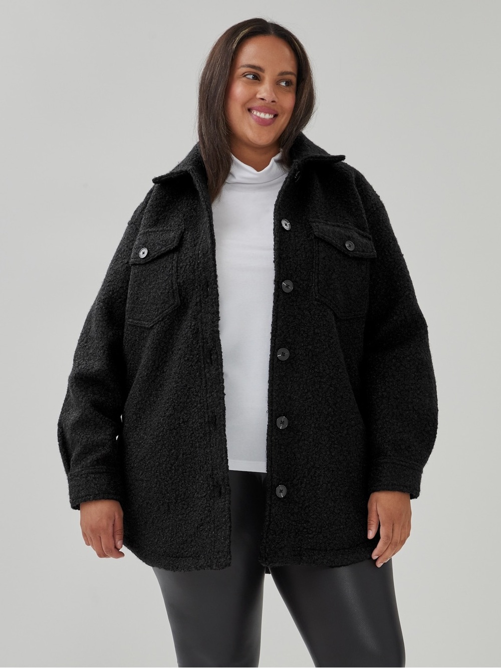 Joe Fresh Teddy Button-Up Shacket Jacket